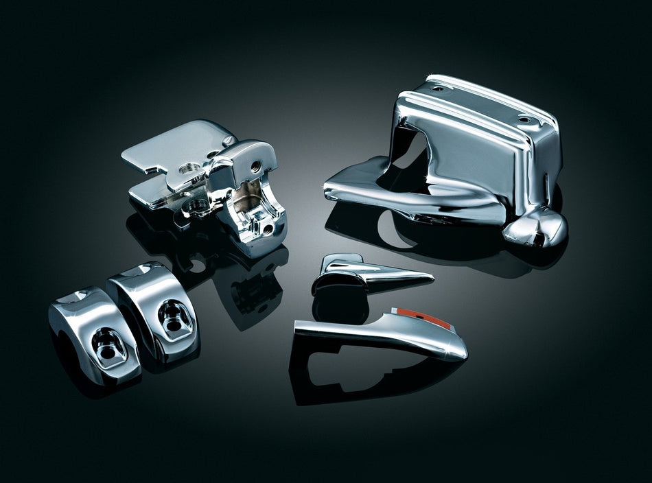 Kuryakyn 1740 Chrome Brake & Clutch Control Dress-Up Cover Kit Harley 08-13 FLH/FLT