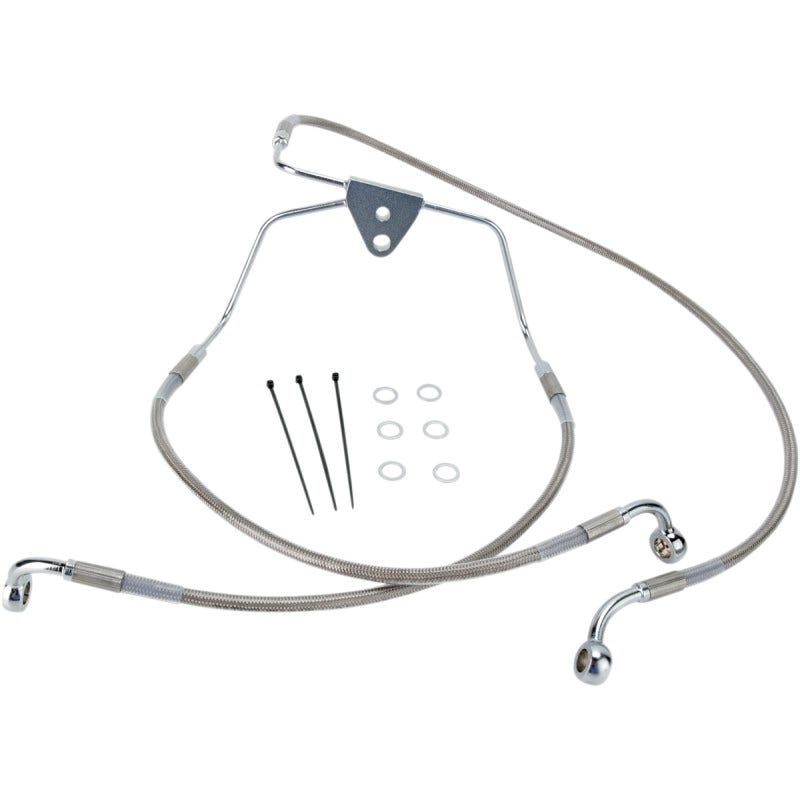 Drag Front Extended +10 Stainless Steel Brake Line for Harley 96-07 FLHT/FLHX