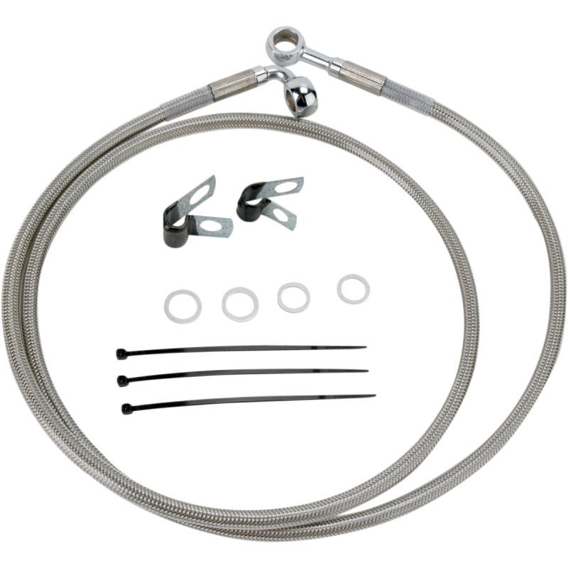 Drag Front Extended +10 Stainless Steel Brake Line Harley 84-98 FXST 93-05 FXDWG