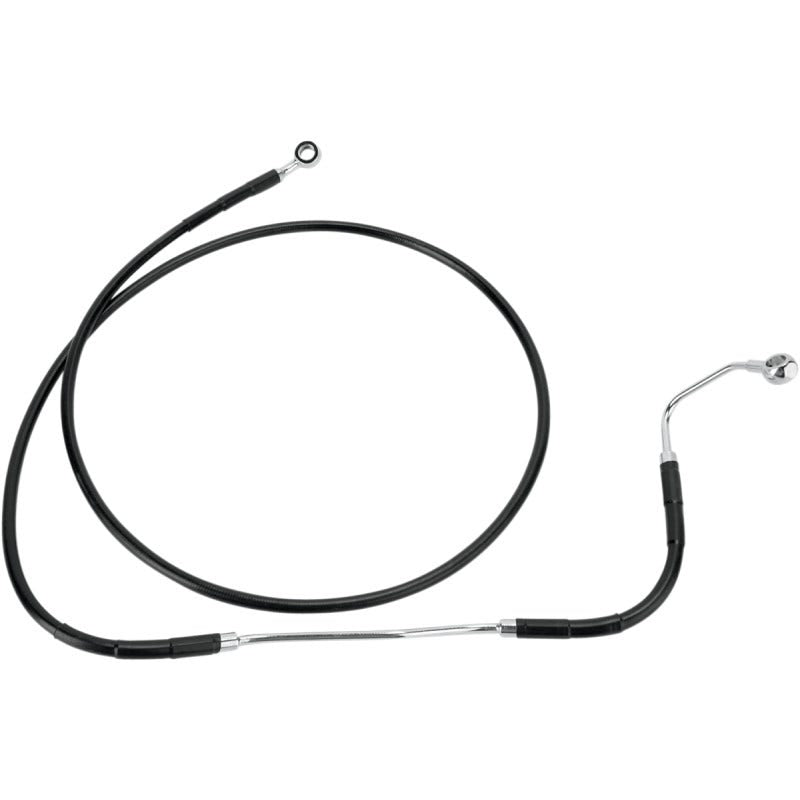 Drag Front Extended +2 Black VinylSteel Brake Line for Harley 09-13 FLH/T W/ ABS
