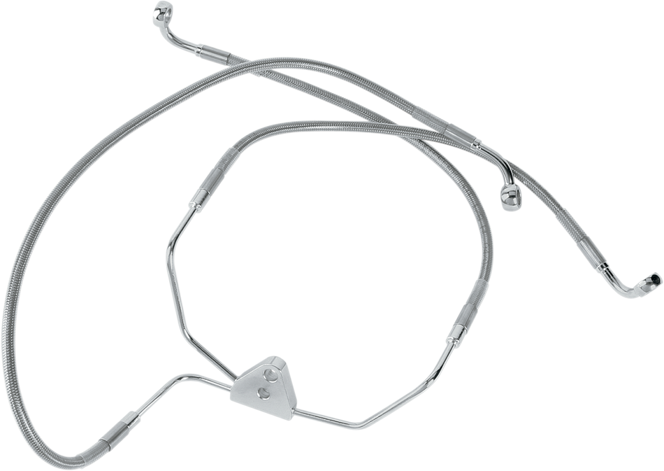 Drag Specialties Front Stainless Steel Brake Line for Harley 94-07 FLHR / FLTR - Stock Length
