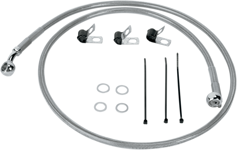 Drag Specialties Front Stainless Steel Brake Line for Harley 00-07 FLST/C/F