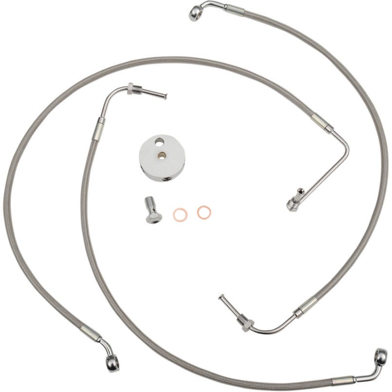 La Choppers Stainless Steel Front Brake Line 4 Harley 09-13 FL Non Abs 18-20 Bars