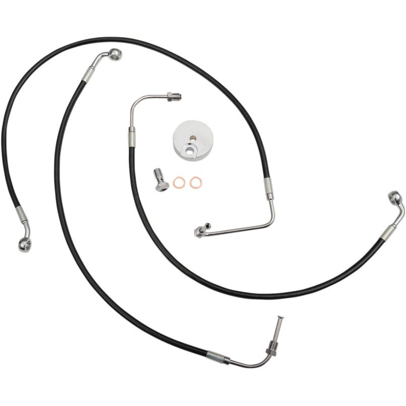 La Choppers Black Vinyl Front Brake Line Harley 09-13 FL Non Abs 12-14