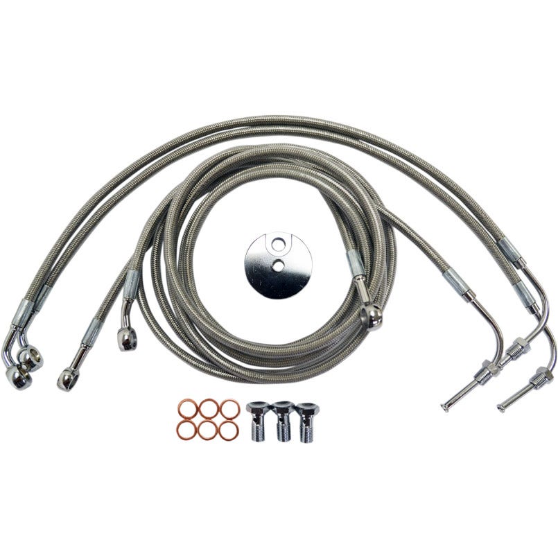 La Choppers Stainless Steel Front Brake Line for Harley 08-13 FLTR ABS 12-14 Bars