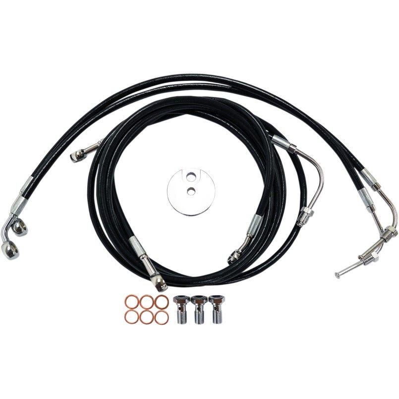 La Choppers Black Vinyl Front Brake Line for Harley 08-13 FLTR ABS 12-14 Bars