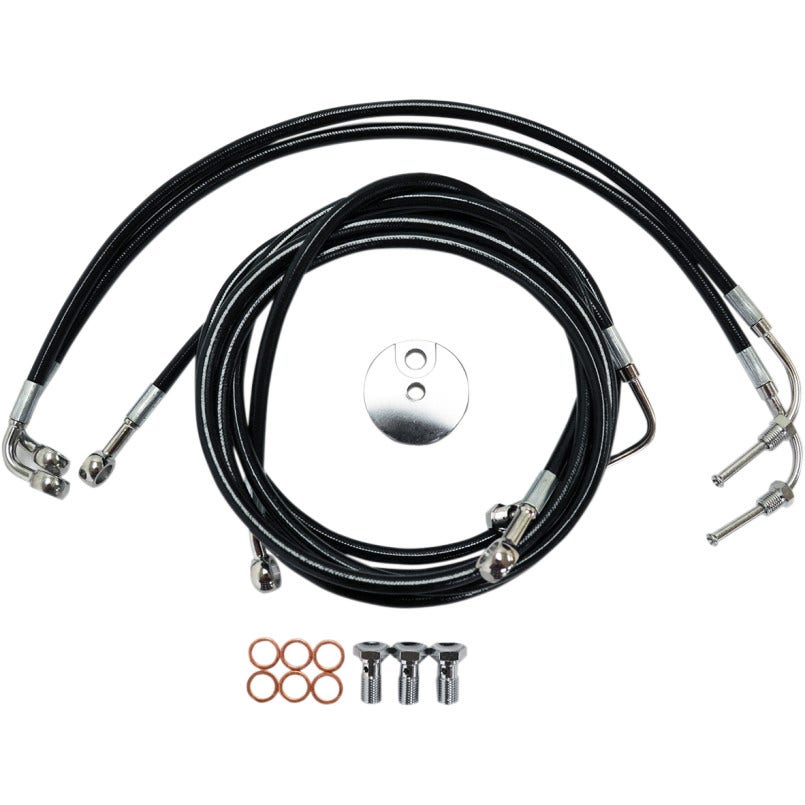 La Choppers Black Vinyl Front Brake Line for Harley 09-13 FLH ABS Mini Apes
