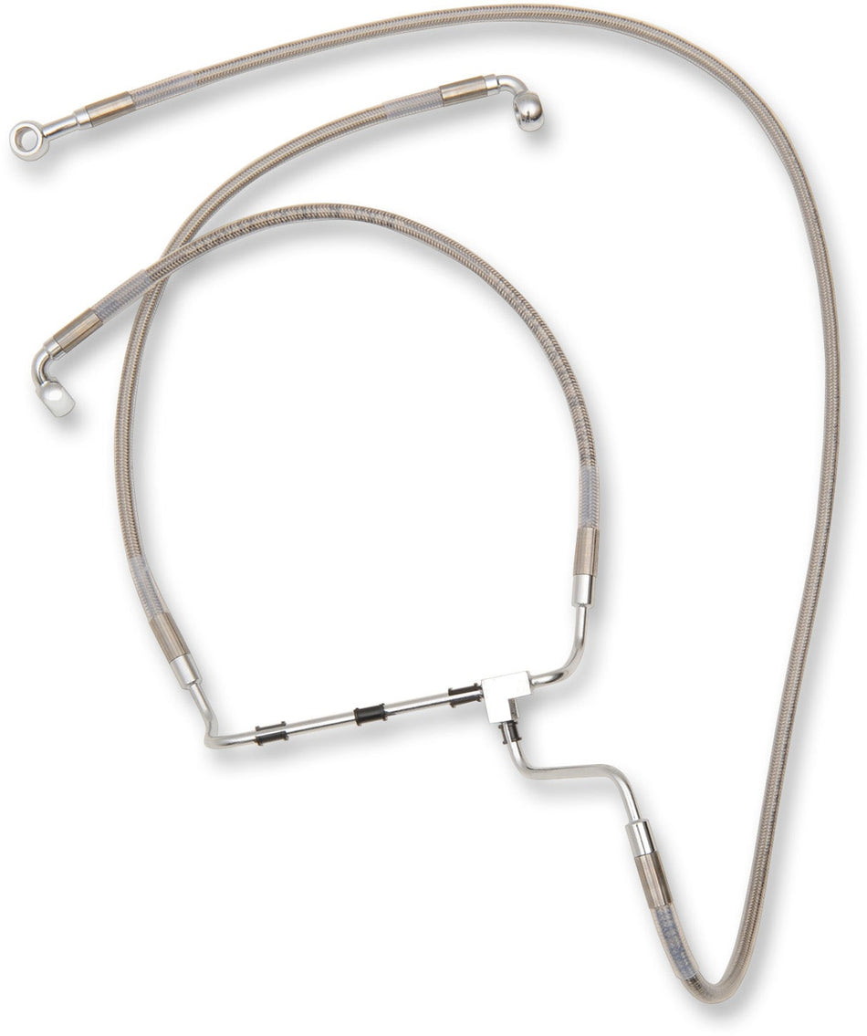Stainless Steel Extended Length Front Brake Line Harley 14-15 Non ABS Plus 2