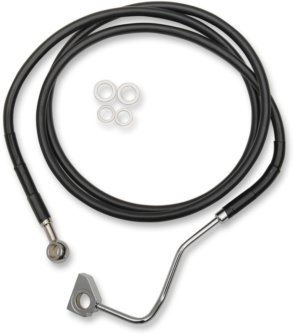 Drag Black Vinyl Stock Length Front Brake Line Kit for Harley 14-15 W/ABS