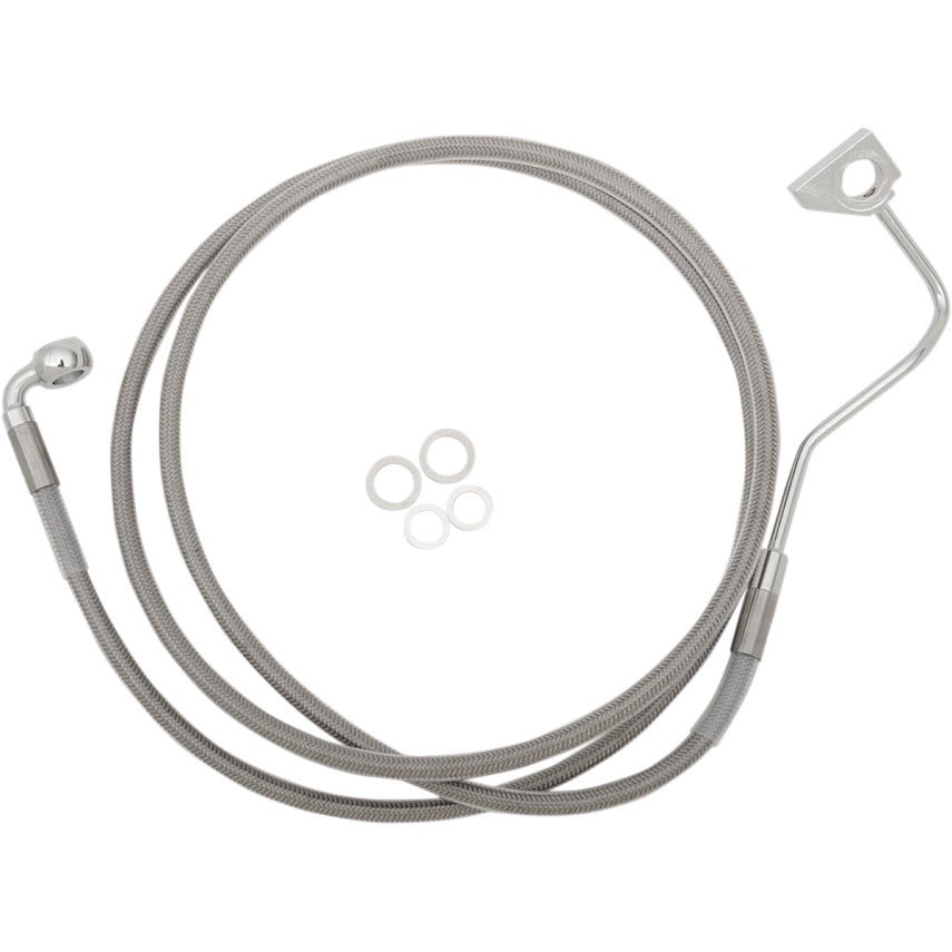 Drag Stainless Braided Front Plus+ 8 Extended Upper Brake Line Harley FLTR 15-18