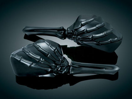 Kuryakyn Black Skeleton Hand Mirrors for Harley and Metric Models (ea)