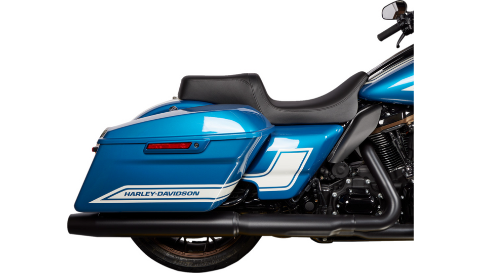 Drag Specialties Predator 1-Up Smooth Solor Reflective Leather Seat for Harley 08-23 FLH