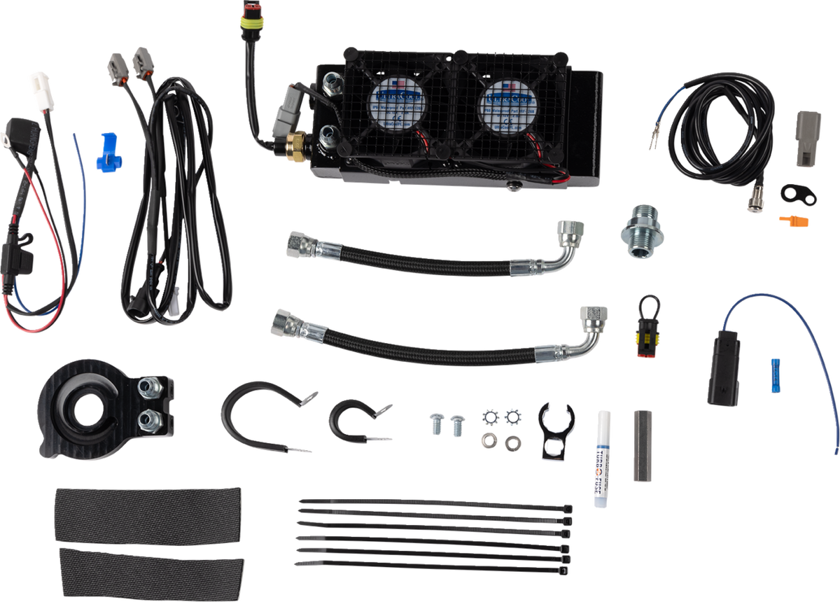 UltraCool SMT8-5N Naked Side Mount Oil Cooler Kit for 2017-2023 Harley-Davidson Touring & Trike - Naked Black