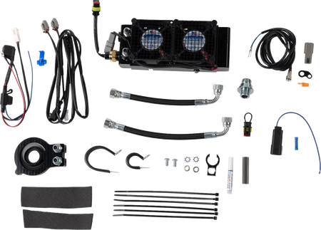UltraCool SMT8-5N Naked Side Mount Oil Cooler Kit for 2017-2023 Harley-Davidson Touring & Trike - Naked Black