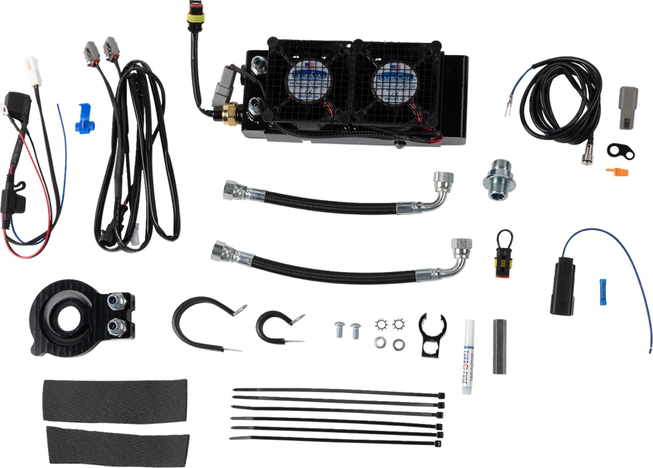 UltraCool SMT8-5N Naked Side Mount Oil Cooler Kit for 2017-2023 Harley-Davidson Touring & Trike - Naked Black