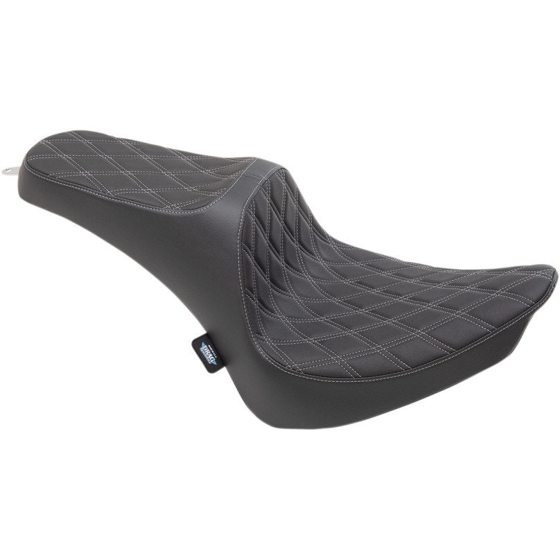Drag Specialties Predator III Silver Double Diamond 2-Up Seat H-D Softail 00-17