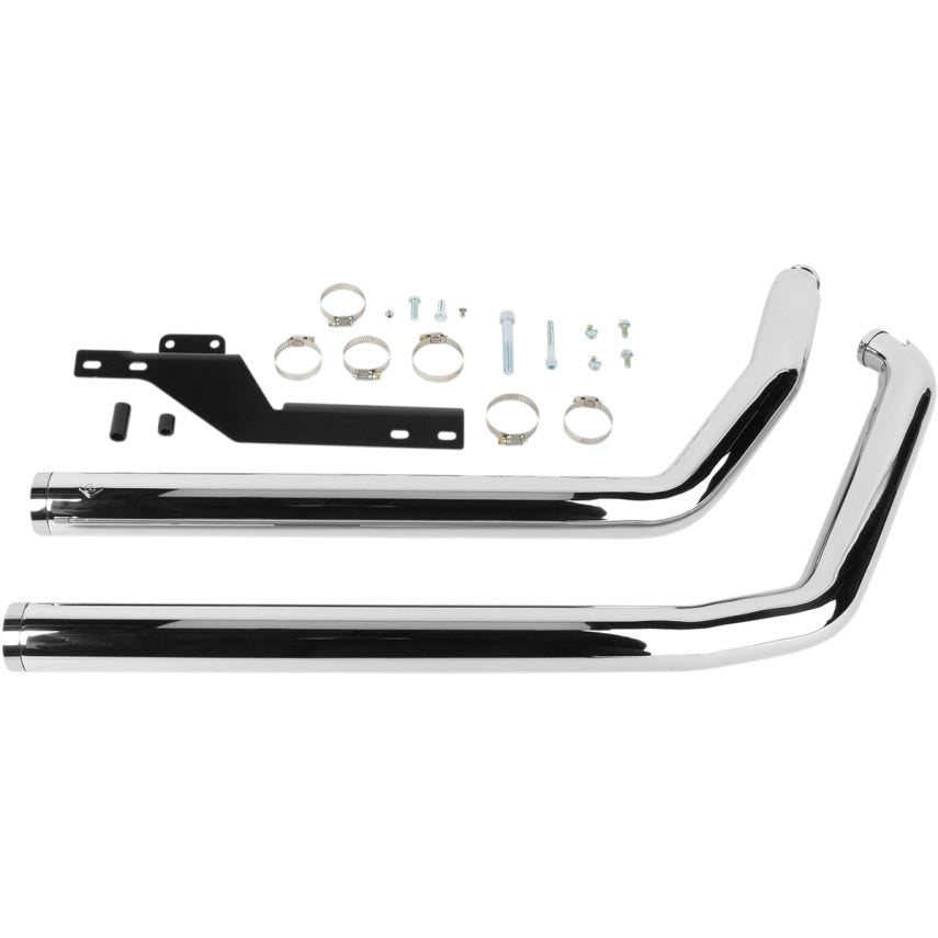 Cobra 6811T Chrome Dragsters 2:2 Drag Pipe Full Exhaust for Harley 07-11 Softail