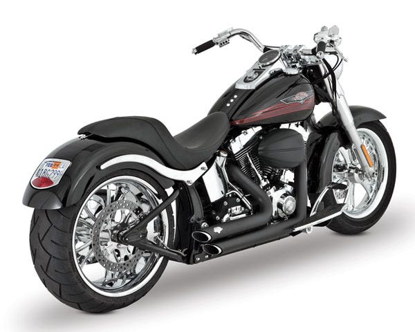 Vance & Hines Black Shortshorts Staggered Exhaust Harley Softail 86-11 | 47221