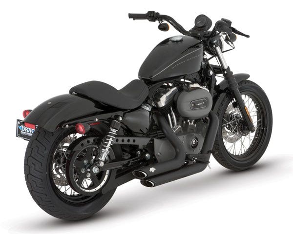 Vance & Hines Black Shortshots Staggered Exhaust Harley Sportster 04-13 XL | 47219