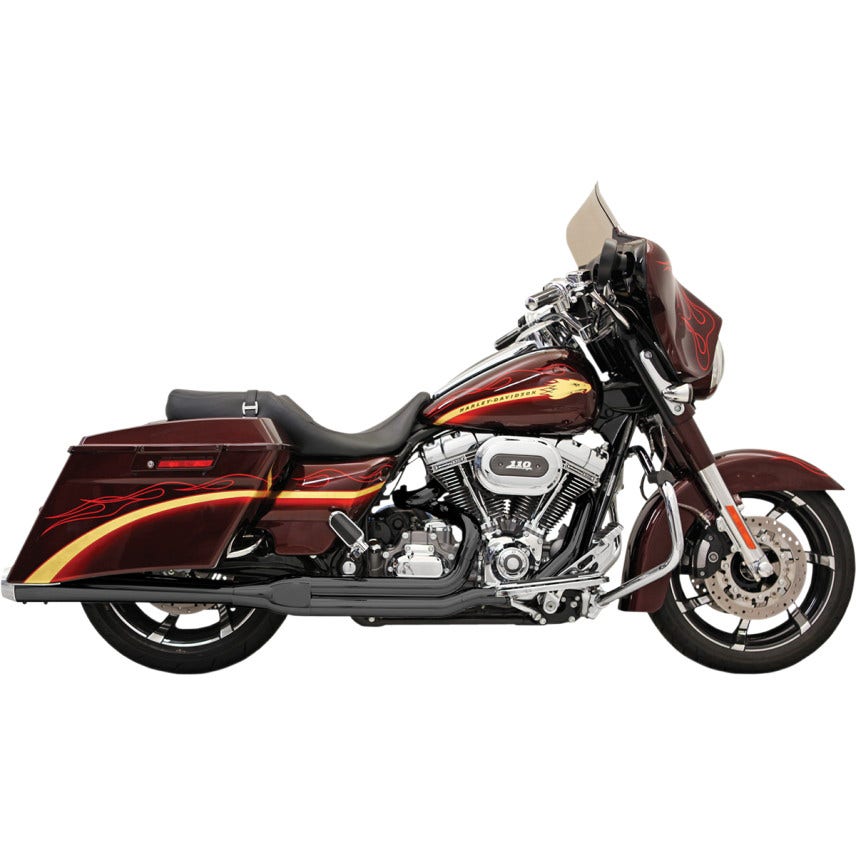 Bassani Road Rage 2-Into-1 Systems Long Megaphone Black Harley FLH/T 10-16