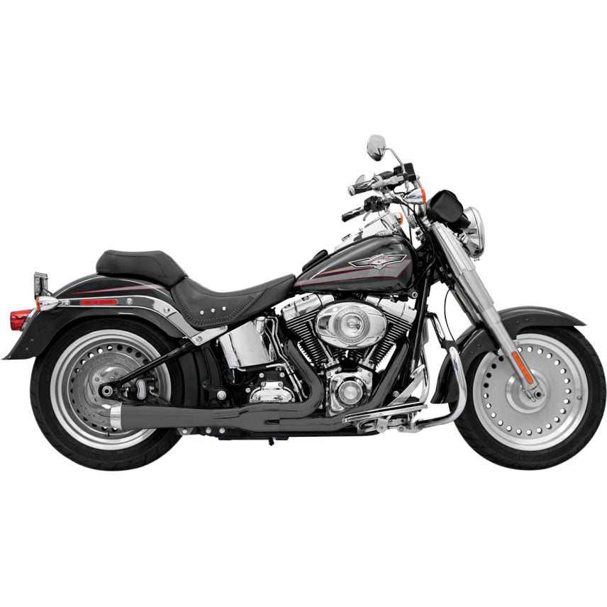 Bassani Black Road Rage 2 Into 1 Short Megaphone Exhaust Harley Softail 86-17