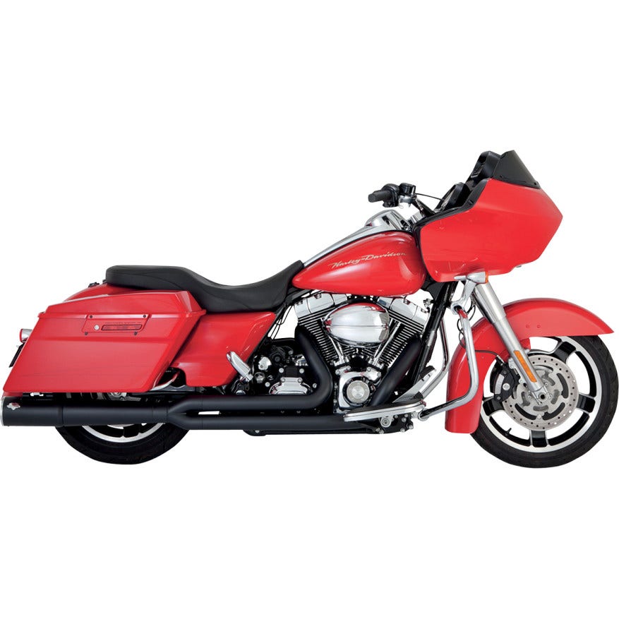 Vance and Hines Black Pro Pipe 2-1 Exhaust for Harley Touring 10