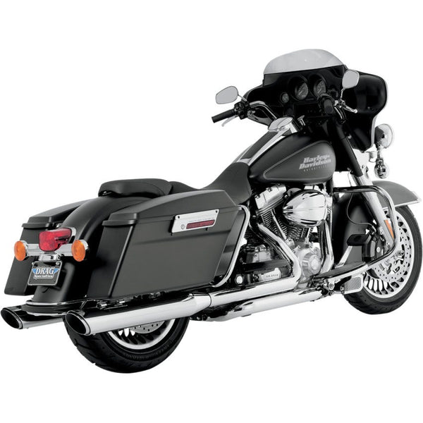 Vance & Hines Chrome Twin Slash Round Slip On Mufflers for Harley