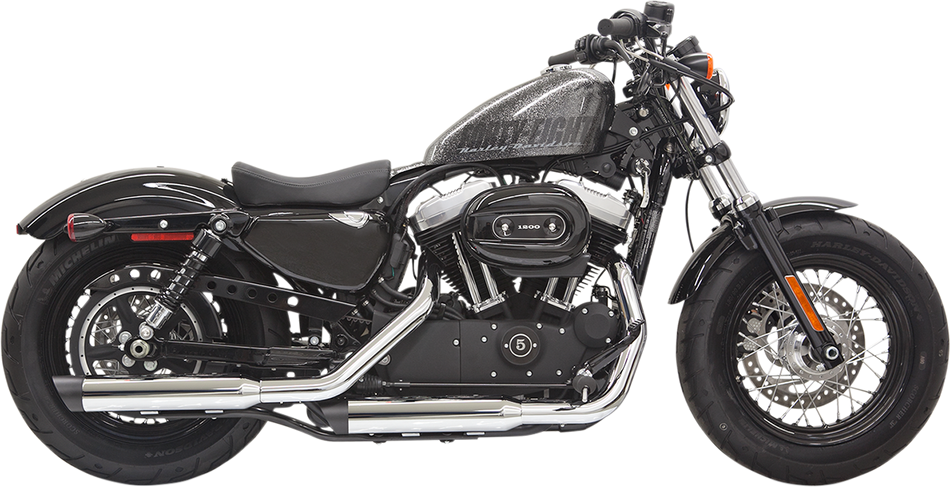 Bassani 3" Chrome W/ Black SlashTips Firepower Series Slip-Ons for Harley 2014 Sportster