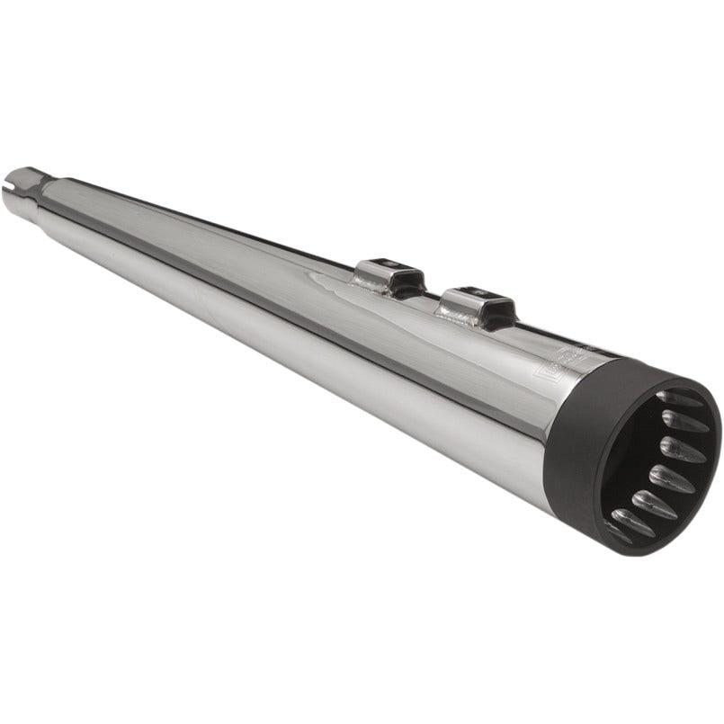 Bassani DNT Deep N Throaty Chrome Black Tips 4" Slip On Mufflers Harley 95up - 1F57DNT5