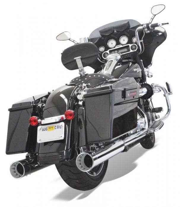 Bassani DNT Deep N Throaty Chrome 4" Slip On Mufflers Stepped Baffle Harley 95up - 1F7DNT6