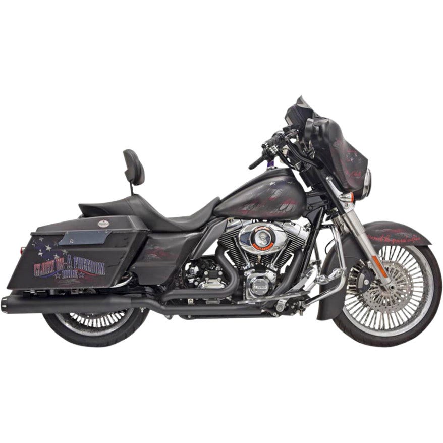 Bassani 11425A Black True Dual Down Under Headers Headpipes Harley FLH 09-16