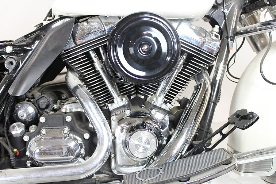 V-Twin 34-0262 Black 8" Round Air Intake Filter Cleaner 50mm Harley FLH 08-16