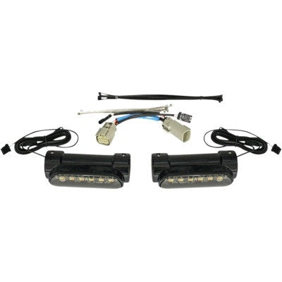 Custom Dynamics Black LED Amber White Engine Guard Lights 14-Up Harley FL Trike