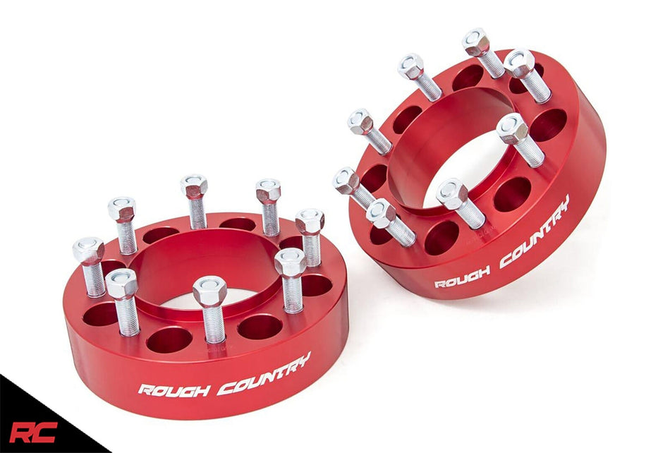 Rough Country 1094RED 2.0" 8x170 Wheel Spacers 03-Up Ford Super Duty F250 F350