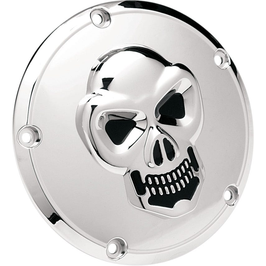 Drag Specialties Chrome 5 Hole 3-D Skull Derby Cover Harley Twin Cam 99-16