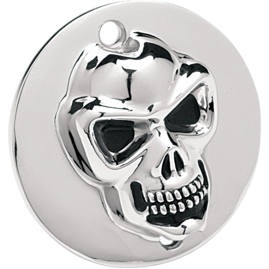 Drag Specialties Chrome 3D Skull Points Ignition Cover Harley XL 86-03