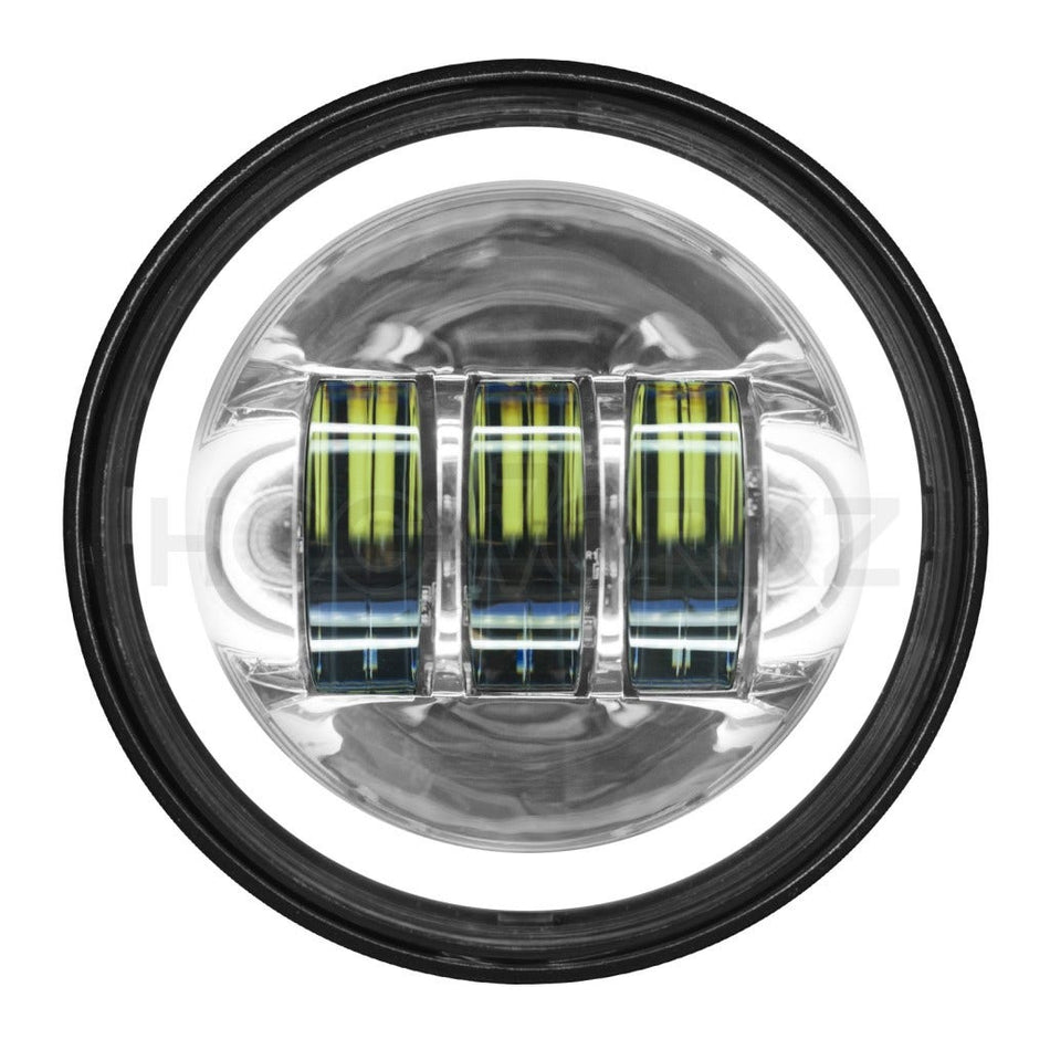 Hogworkz Harley Chrome 4.5" LED HaloMaker Passing Lamps 94-19 Harley & Indian