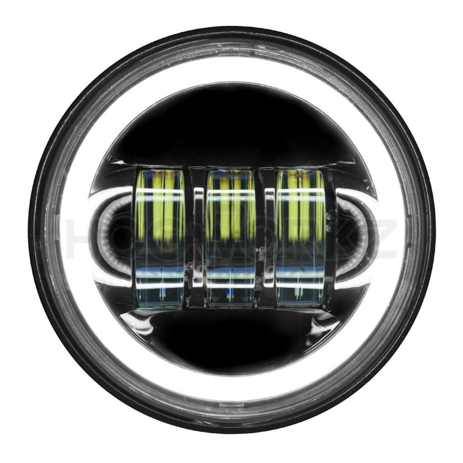 Hogworkz Harley Blackout 4.5" LED HaloMaker Passing Lamps 94-19 Harley & Indian