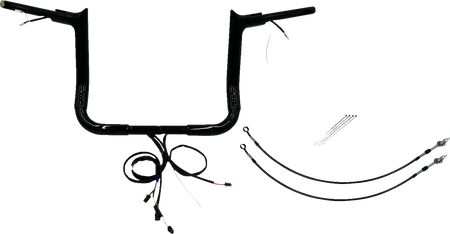 FBI Fat Baggers Wired 1-1/2" Pointed Top Handlebar Kits for FLH/X '14-'15 - Black / 12"