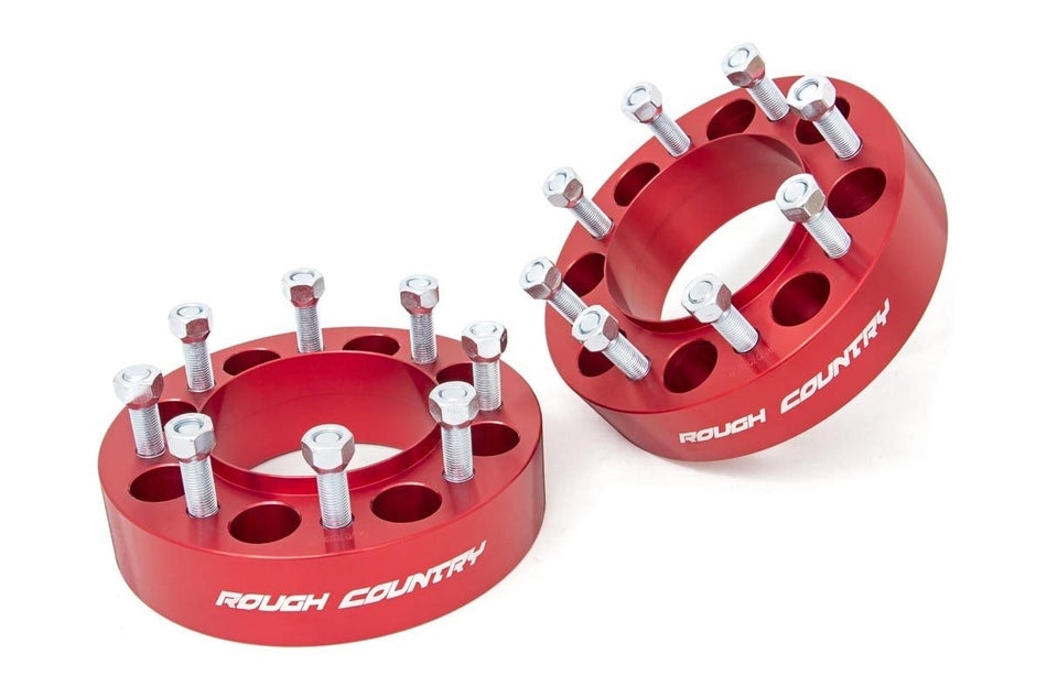 Rough Country 1094RED 2.0" 8x170 Wheel Spacers 03-Up Ford Super Duty F250 F350