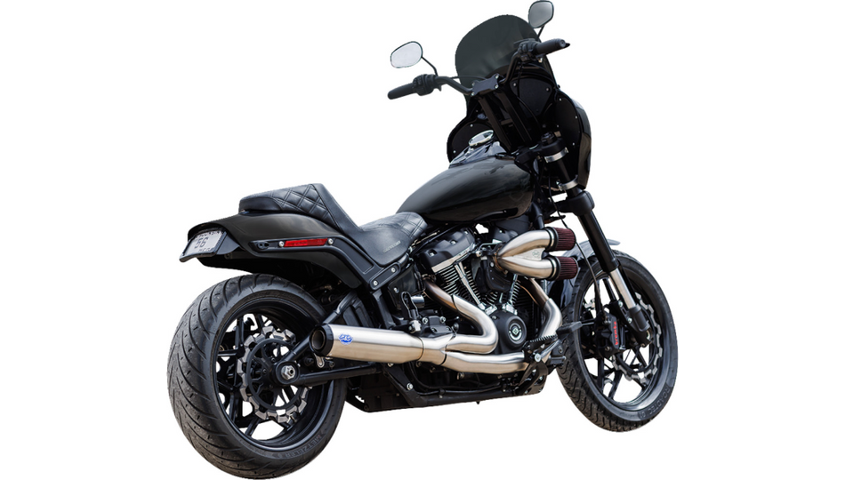 S&S Qualifier 2-into-1 Brushed Stainless Exhaust System 4 Harley 18-24 Dyna