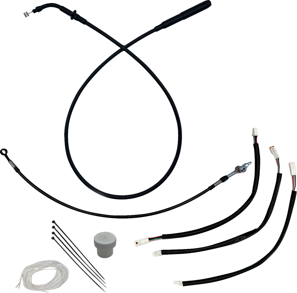 FBI Fat Baggers EZ Install Brake Line Kit for 2021-2026 Harley-Davidson Touring - FLH/X '23-'26 / Black / +4"