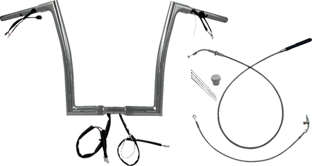 FBI 1-1/4" EZ Flat Top Pre-Wired Handlebars for 24-25 FLTRX, 23-25 FLTRXSE - Chrome / 14"