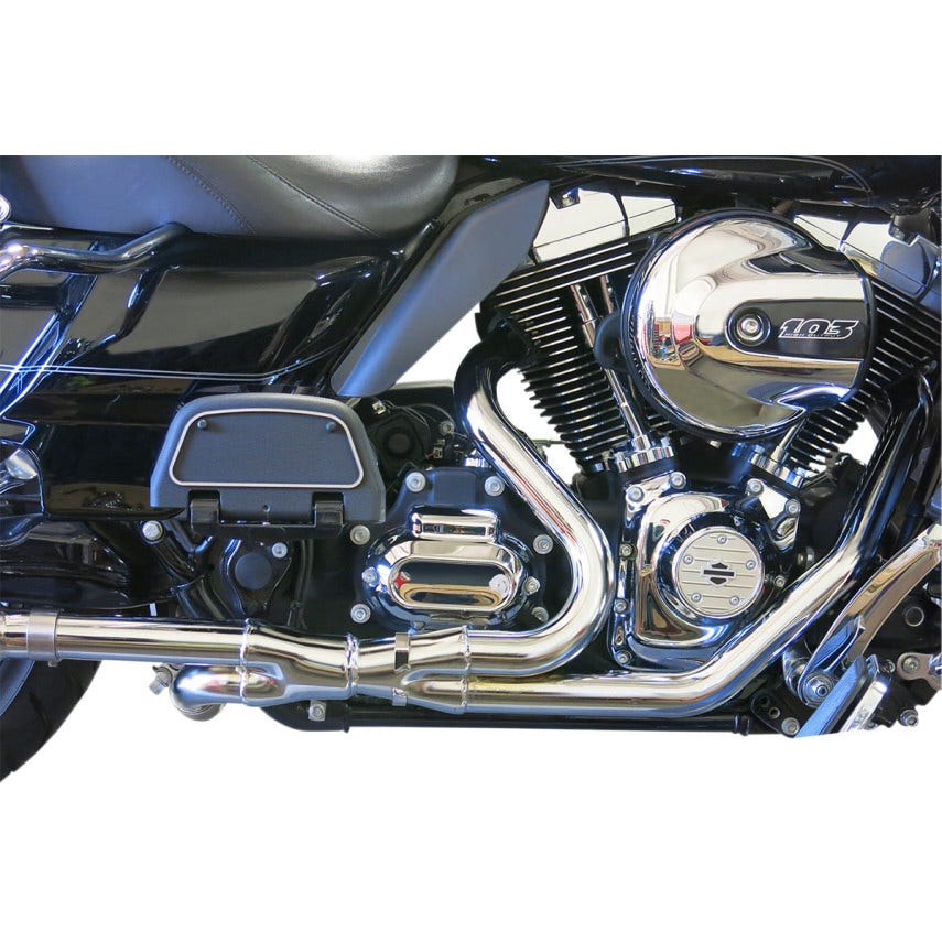 Bassani Chrome 2x2 Crossover Inner Collector Dual Head Pipes Headers Harley FLH