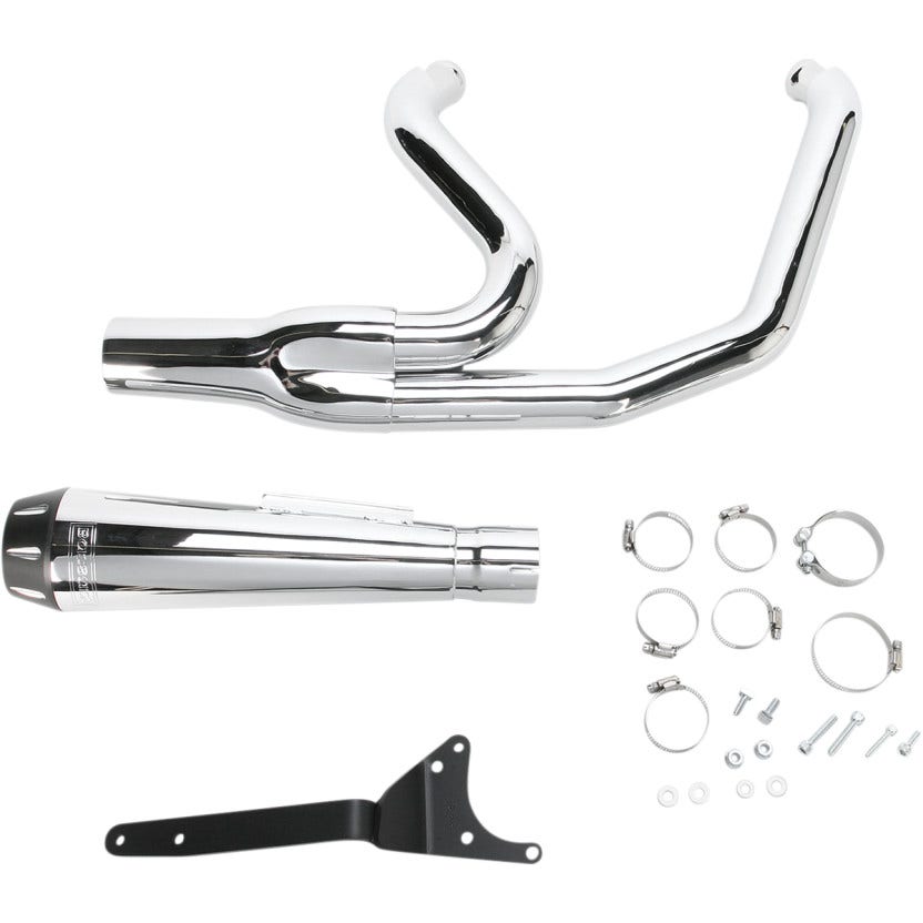 Bassani Chrome Road Rage 2 Into 1 Short Exhaust Harley FXR 84-00 w
