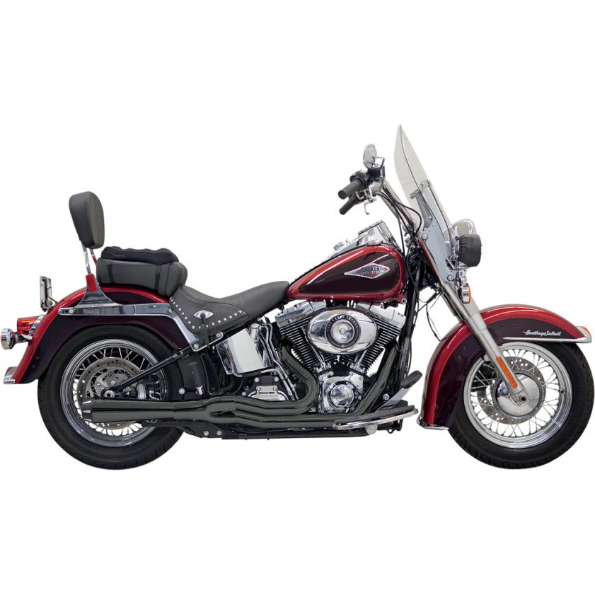 Bassani Black Road Rage II Mega Power Exhaust System Megaphone 86-16 Softail