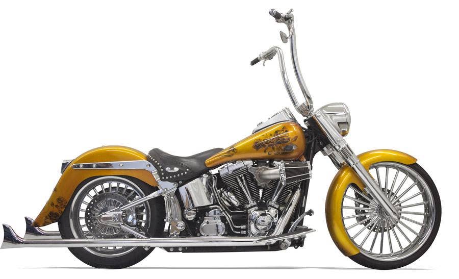 Bassani Chrome True Dual Exhaust W/ 36" Fishtail Tip Mufflers Harley Softail 07-15