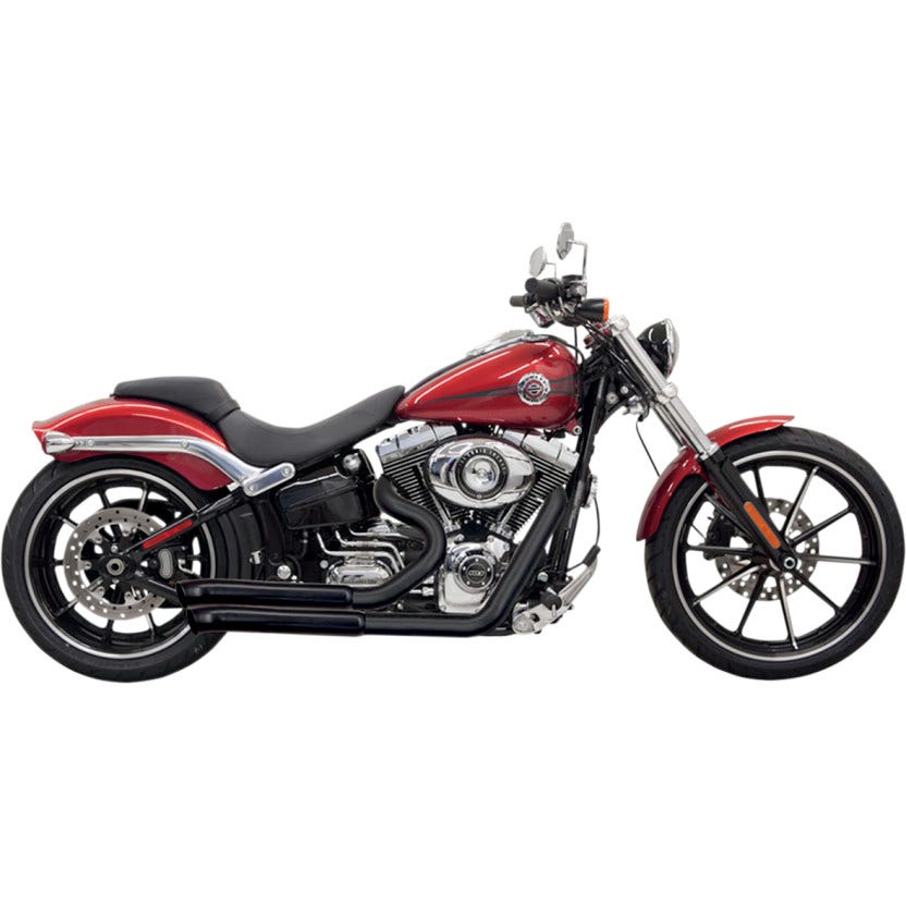 Bassani Black Pro Street Turn Out Exhaust Harley Softail Breakout Rocker