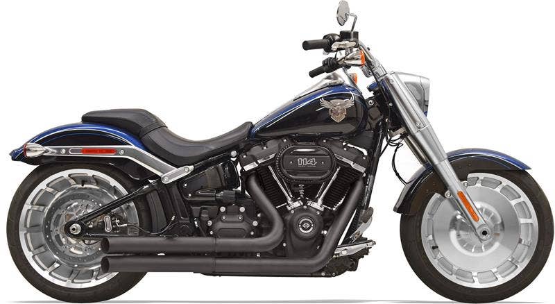Bassani 1S34DB Black Pro Street Turn Out 2-2 Exhaust System 18-19 FLFB FXBR