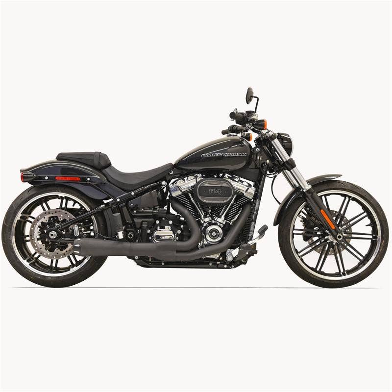 Harley-Davidson マフラー B-900422 Bassani 1S94RB Black Road Rage 2 Into 1 Exhaust 18-19 Harley